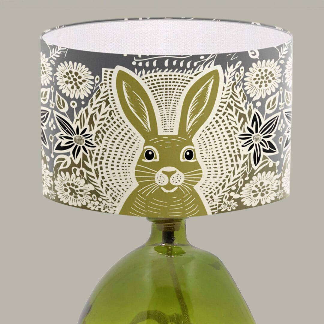 Earthy tone lampshade modern lampshade for table table lampshade hanging ceiling pendant lampshade green lampshade rabbit print