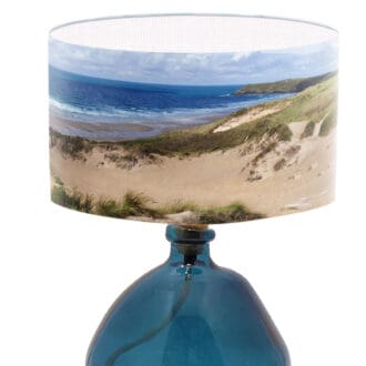 lampshade seaside print coastal lighting beach scene