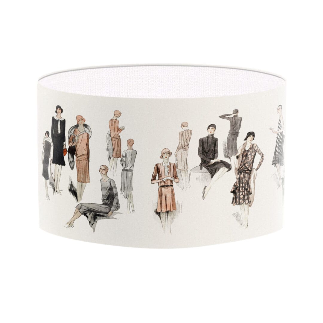 1920's fashion style lampshade vintage fashion print lamp shade