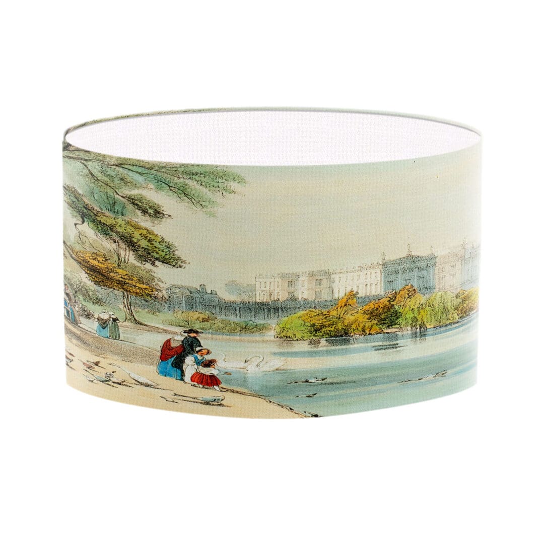 unusual vintage fine art print lampshade period lighting