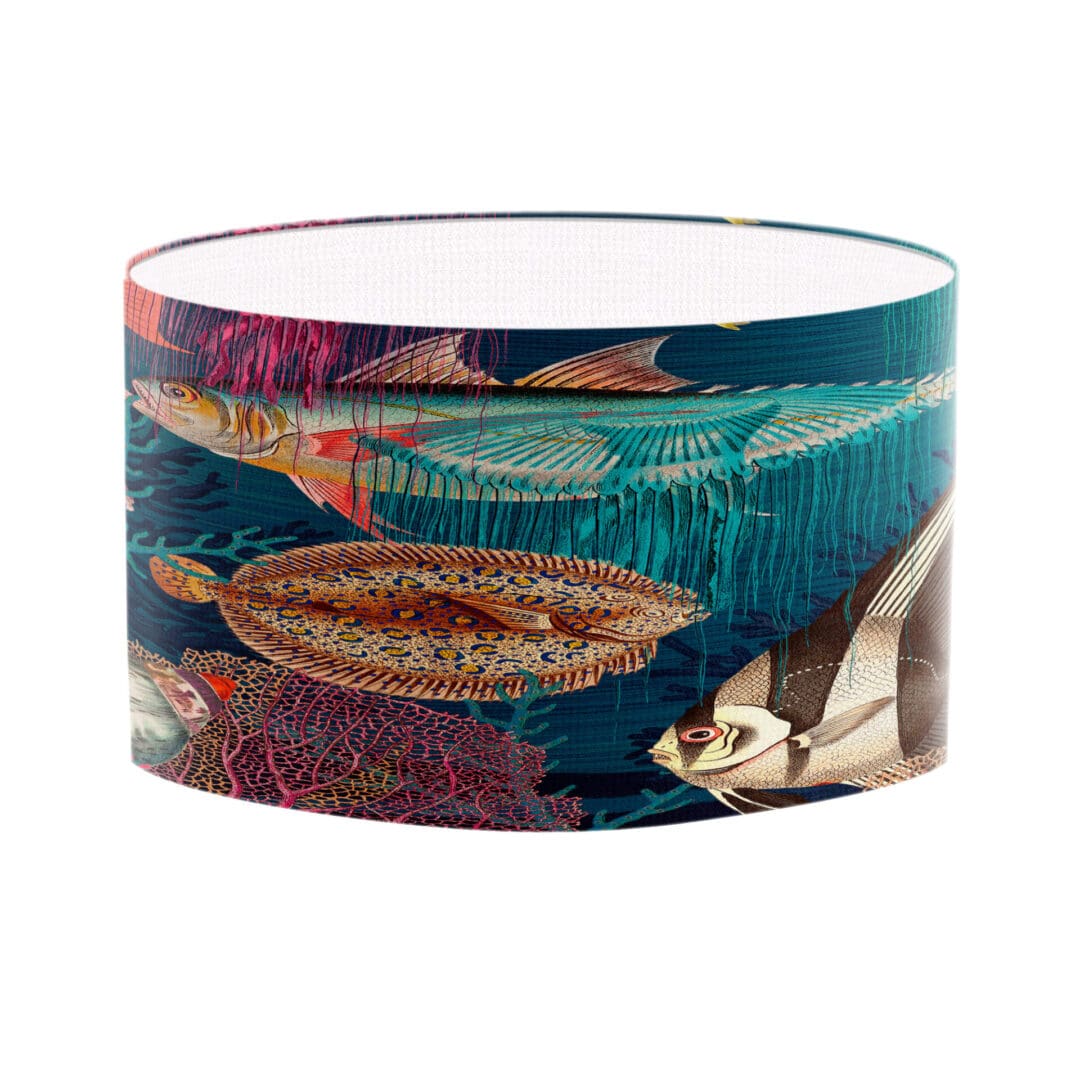 lampshade with exotic fish print table lamp shade