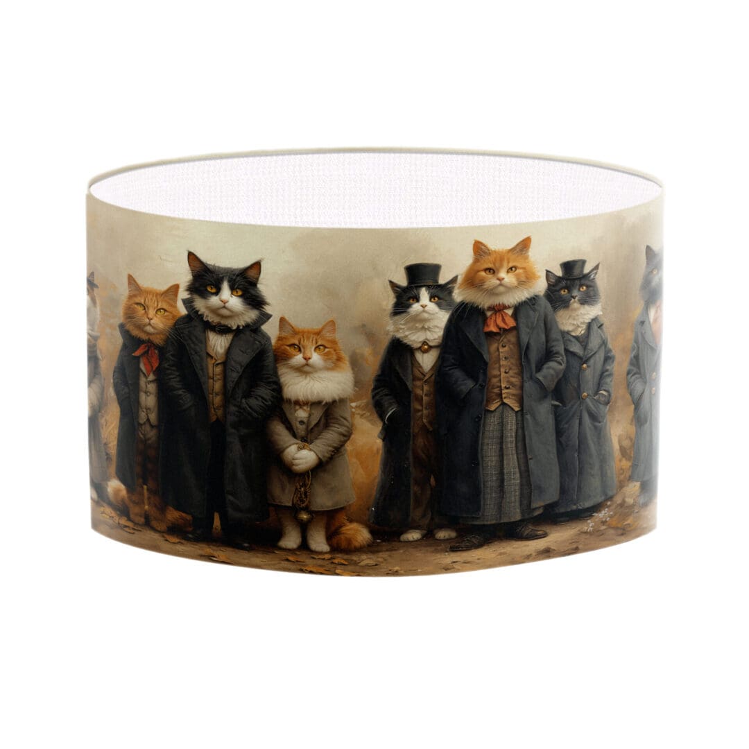 cat print lampshade designer lighting fun cute cats