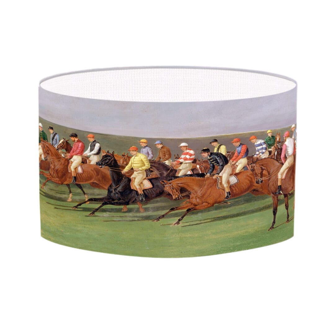 lampshade with horse racing vintage print horse lovers lamp shade