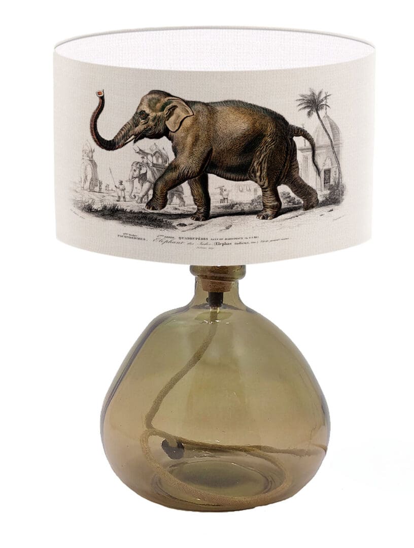 elephant print lampshade vintage illustration elephant lovers lamp shade