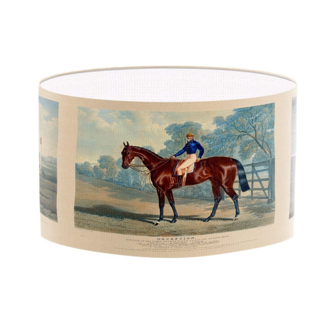 horse racing lampshade vintage fine art print race horse illustration lamp shade