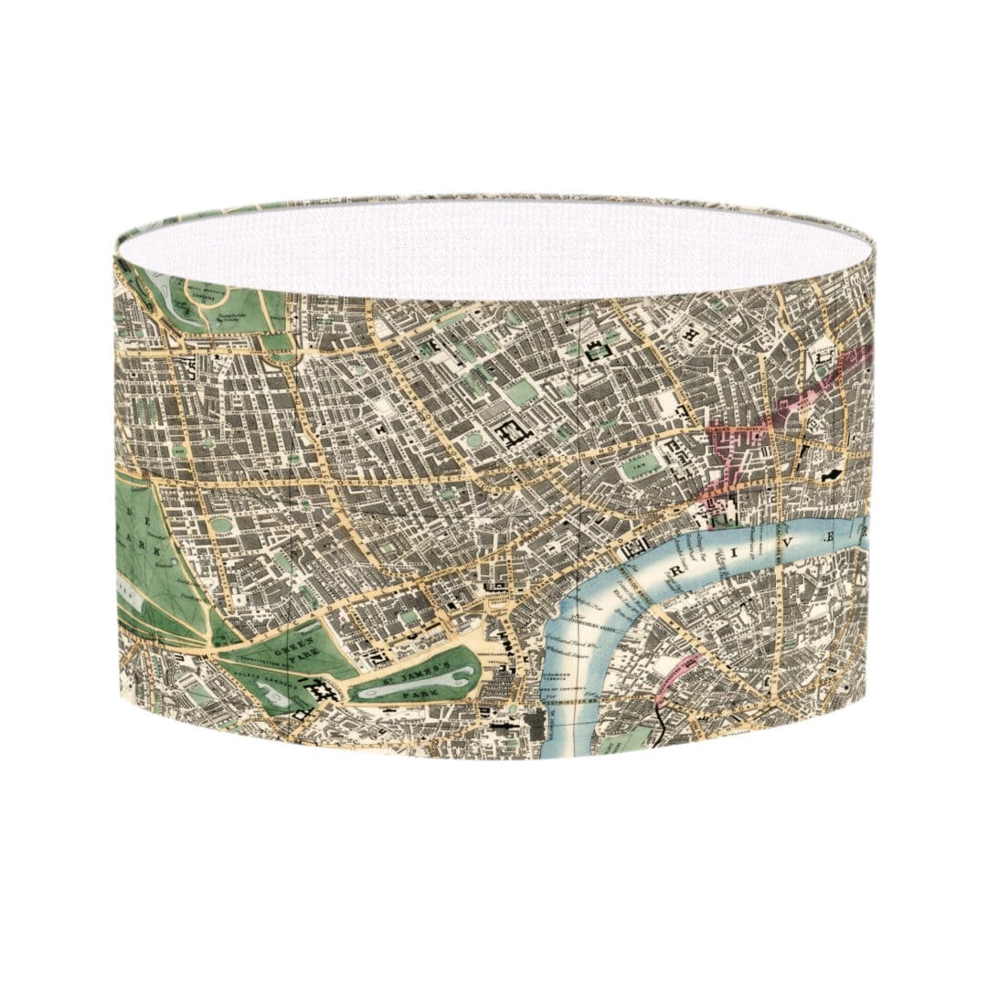 vintage london street map print lampshade london lamp shade map