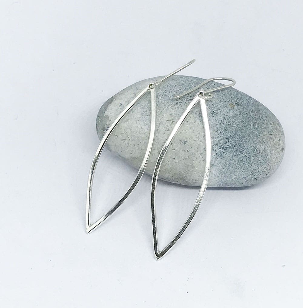 long silver elaf earrings