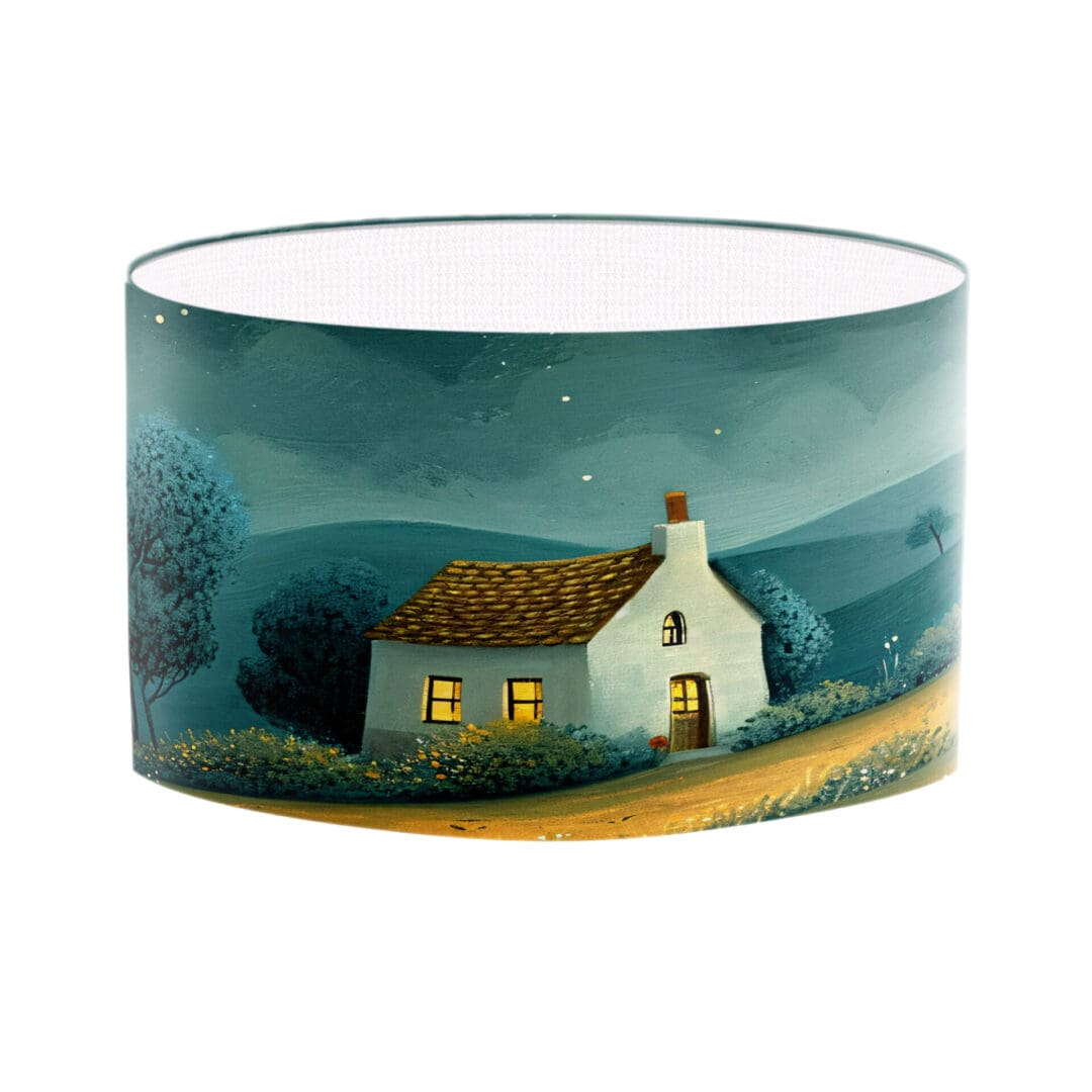 lampshade with beautiful illustration trendy modern lighting