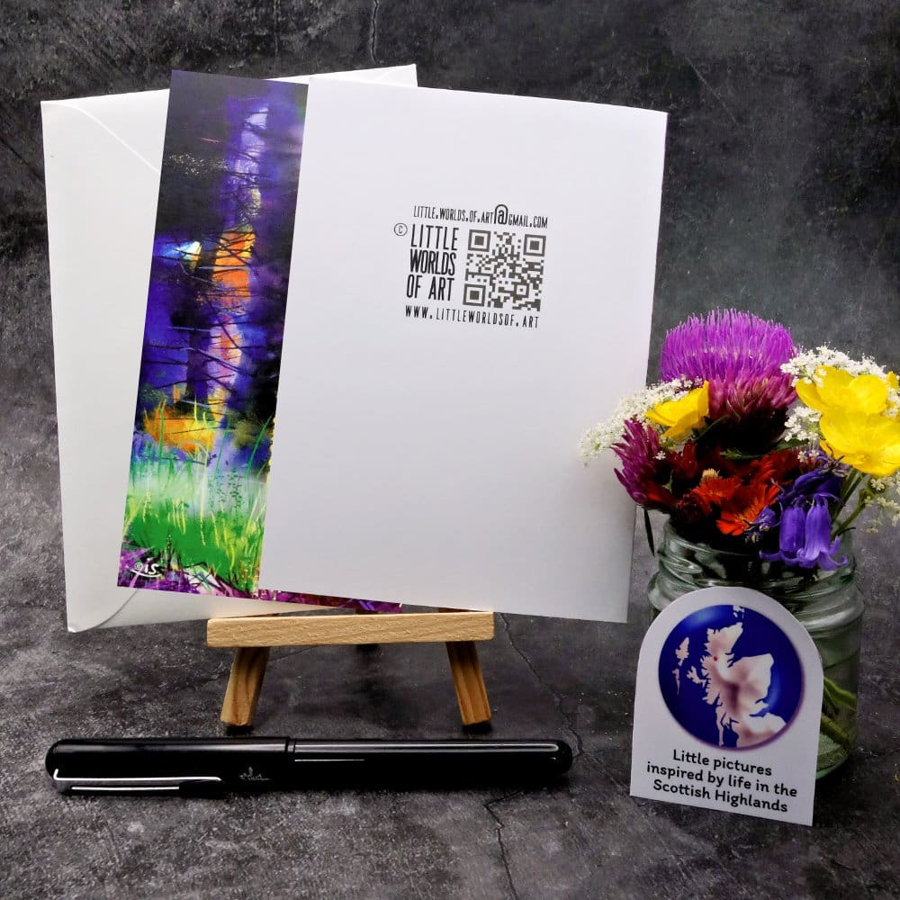 Image showing the back of the greetings card and envelope (portrait format)