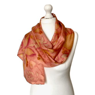 peaches-and-cream-silk-scarf-with-leaf-prints-marian-may-textile-art