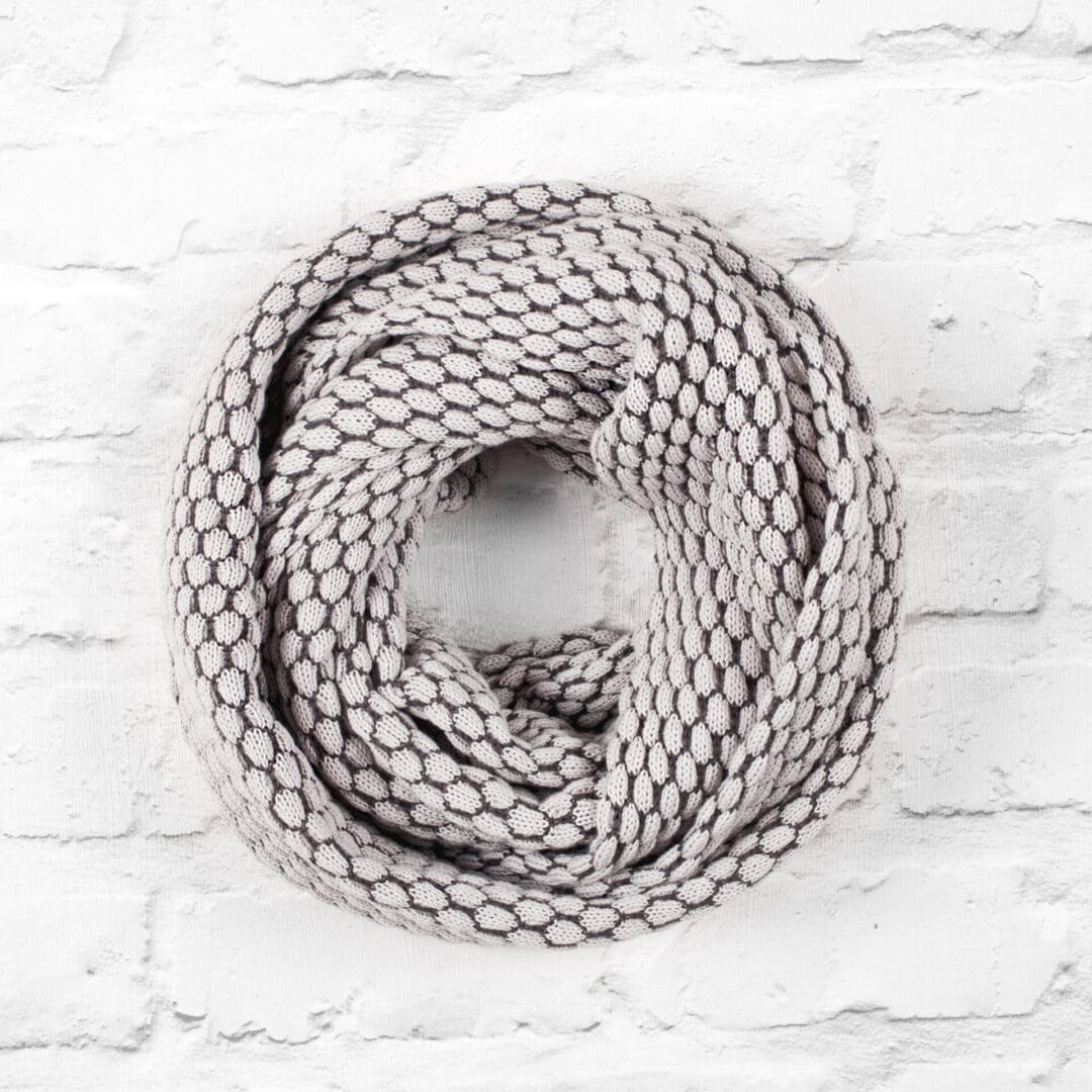 Grey Cotton Infinity Scarf - in the round