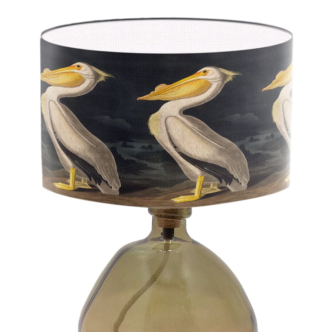 pelican print lampshade fine art print unusual lamp shade period lighting