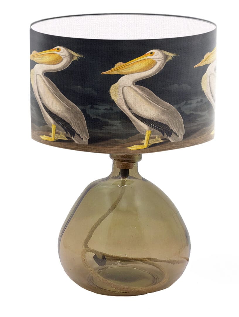 pelican print lampshade fine art print unusual lamp shade period lighting