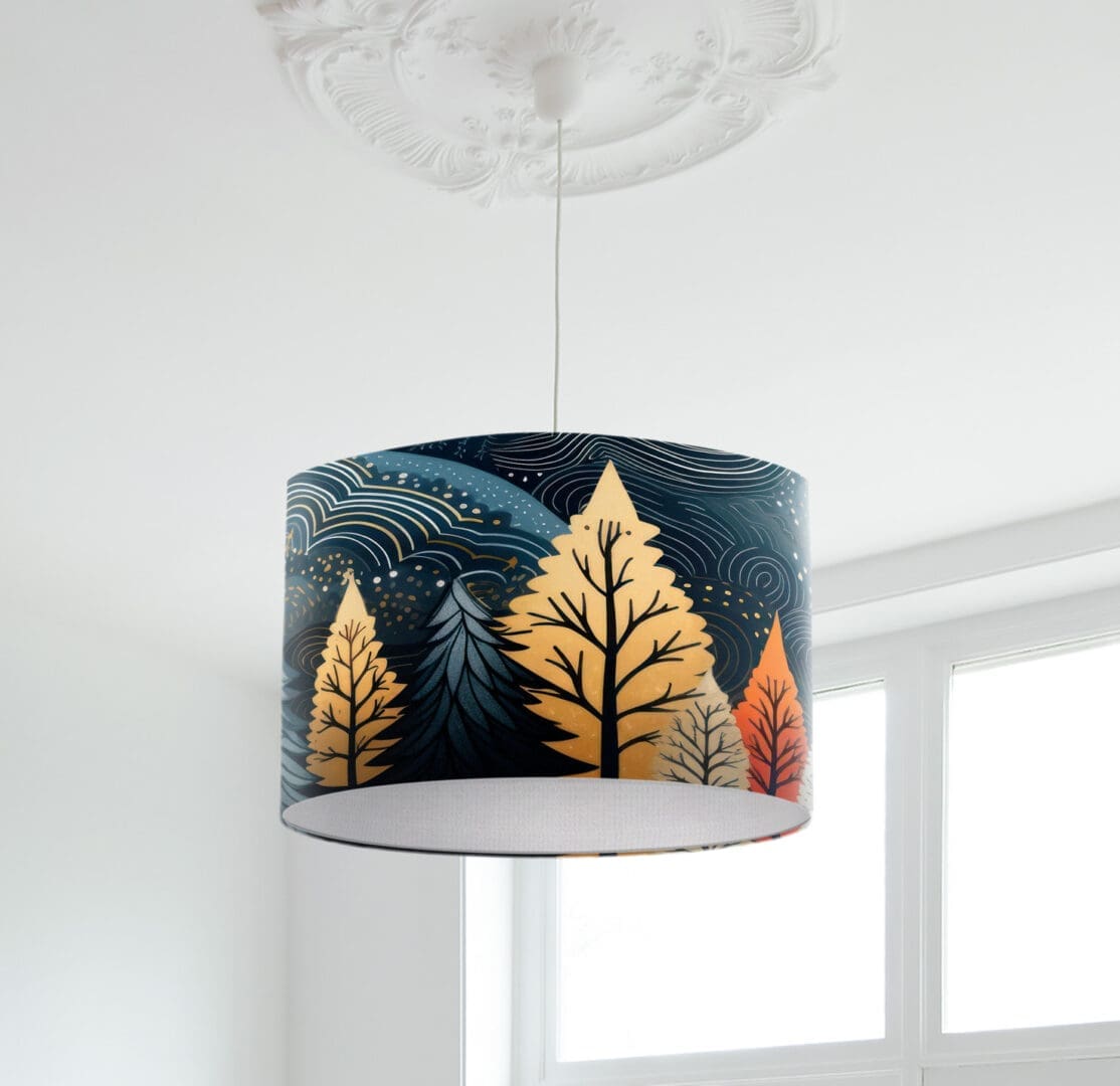 modern trendy tree print design lampshade