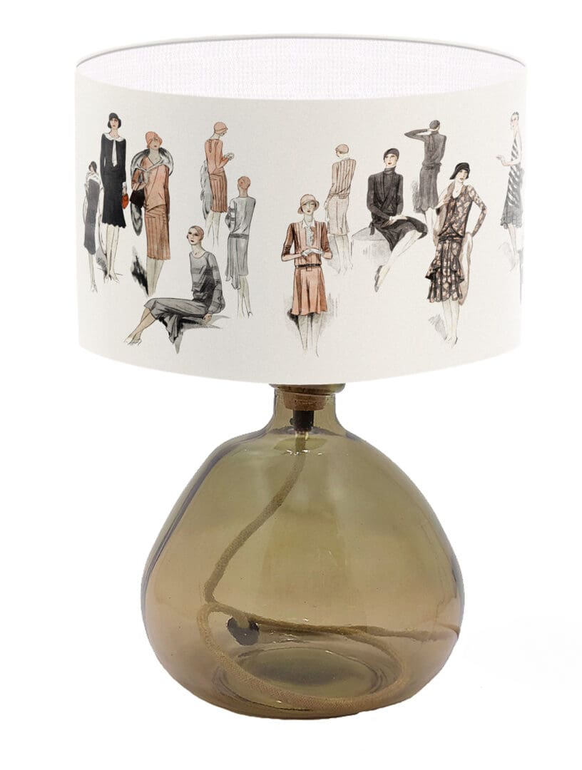 1920's fashion style lampshade vintage fashion print lamp shade