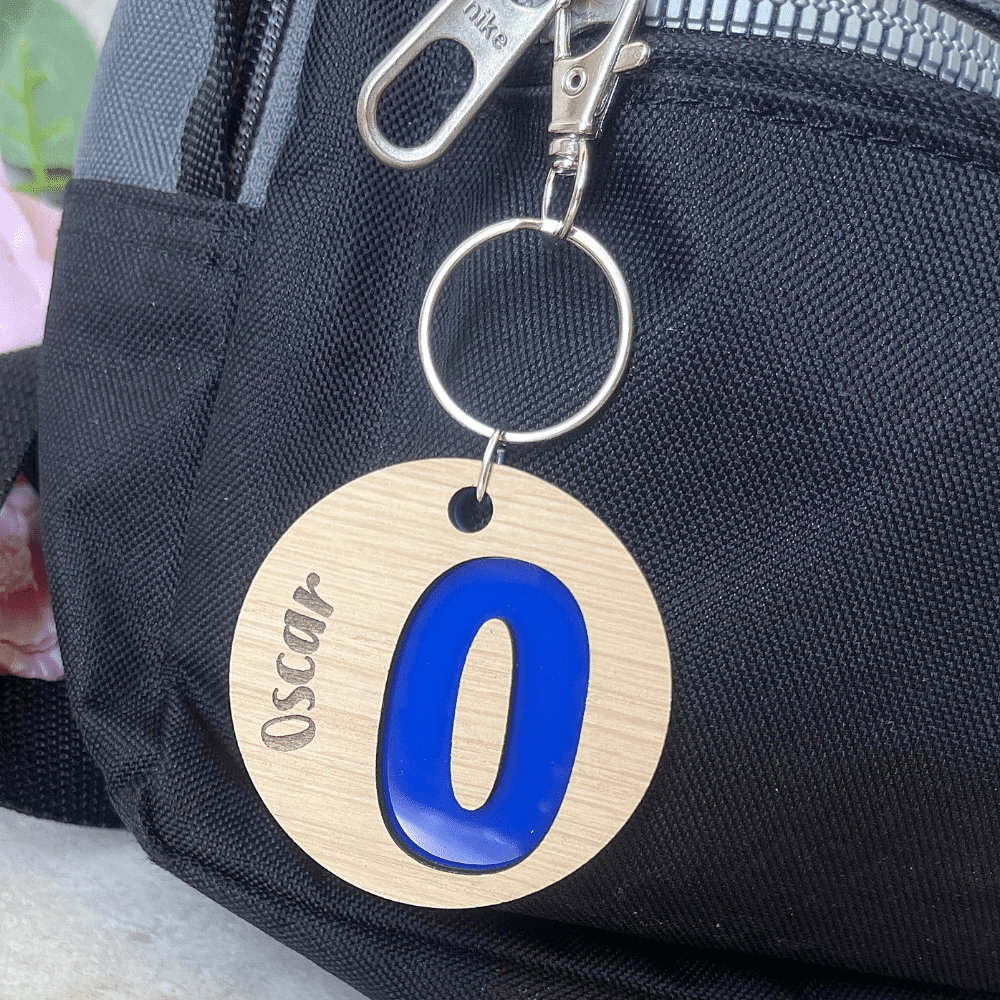 personalised keyring acrylic initial