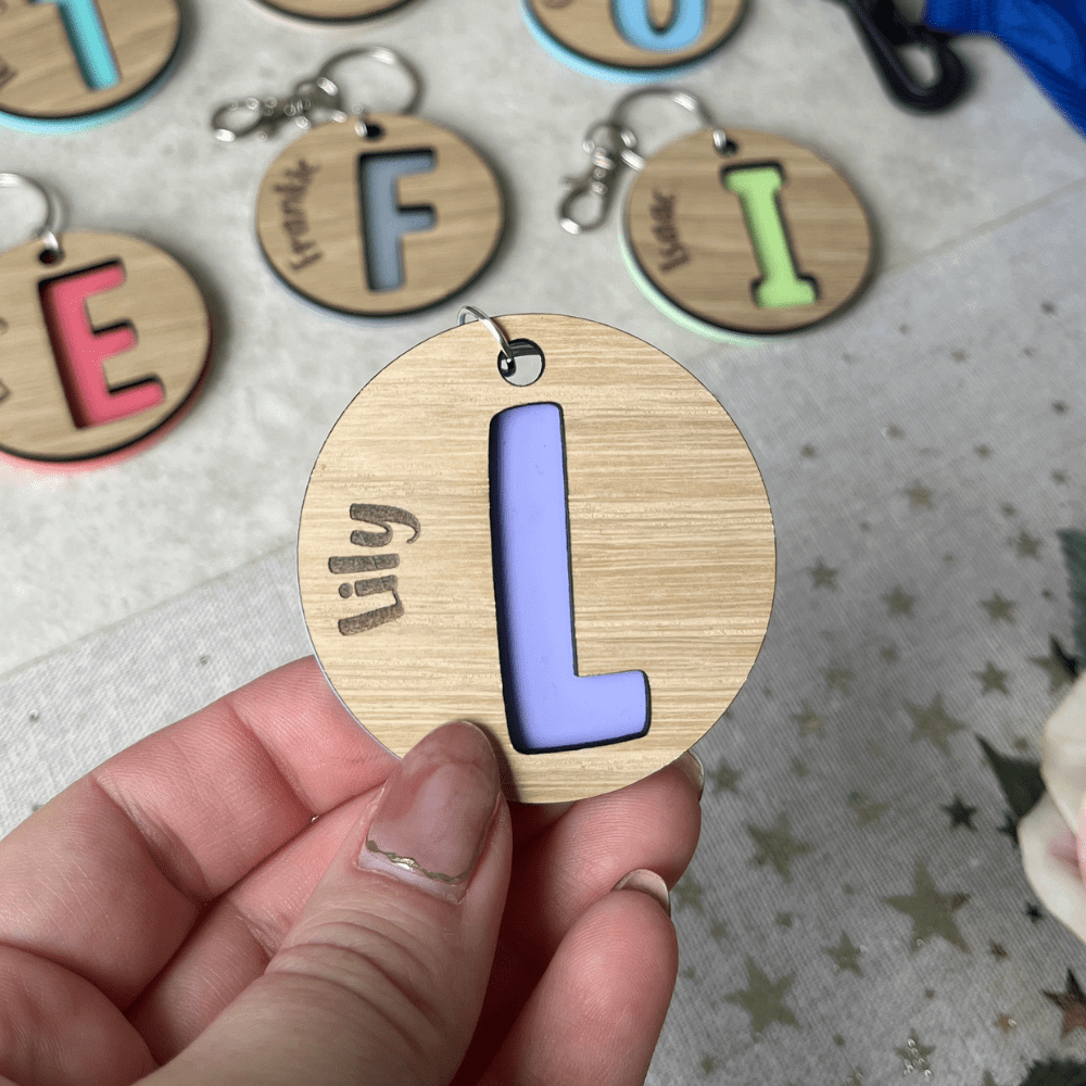 personalised wooden keyring