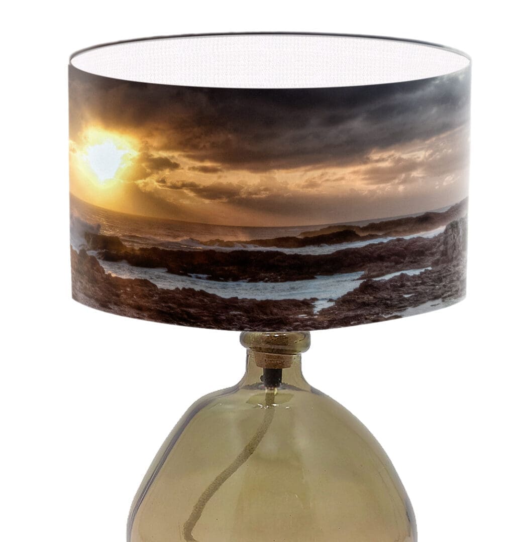 sunset beach coastal lampshade relaxing print beautiful lamp shade home lighting