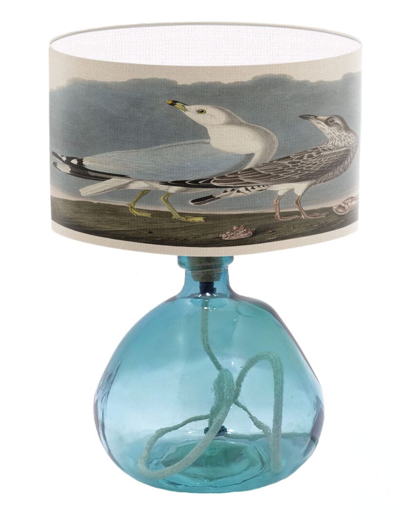 seaside coastal vintage print lampshade seagulls lamp shade