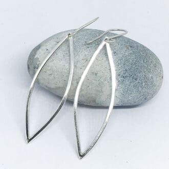 silver leaf earrings