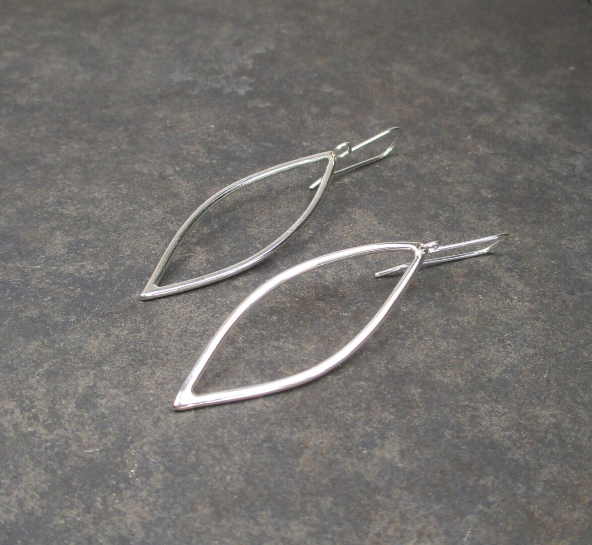 silver leaf earrings