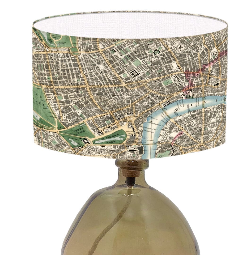 vintage london street map print lampshade london lamp shade map