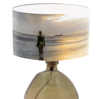 lampshade showing crosby beach liverpool coastal lighting modern seaside print