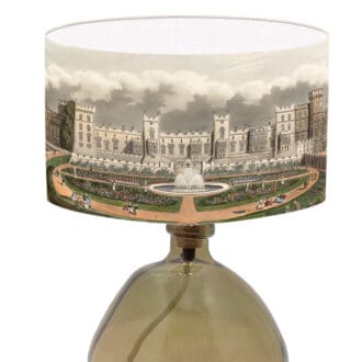 lampshade with royal windsor castle vintage fine art print