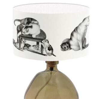 lampshade with cat illustration cat lovers lamp shade print