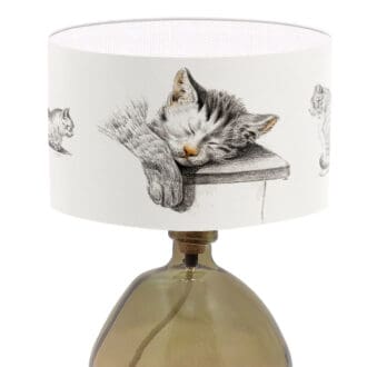 lampshade with cute cat print illustration cat sketch cat lovers