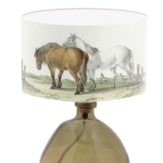 lampshade with horse illustration print