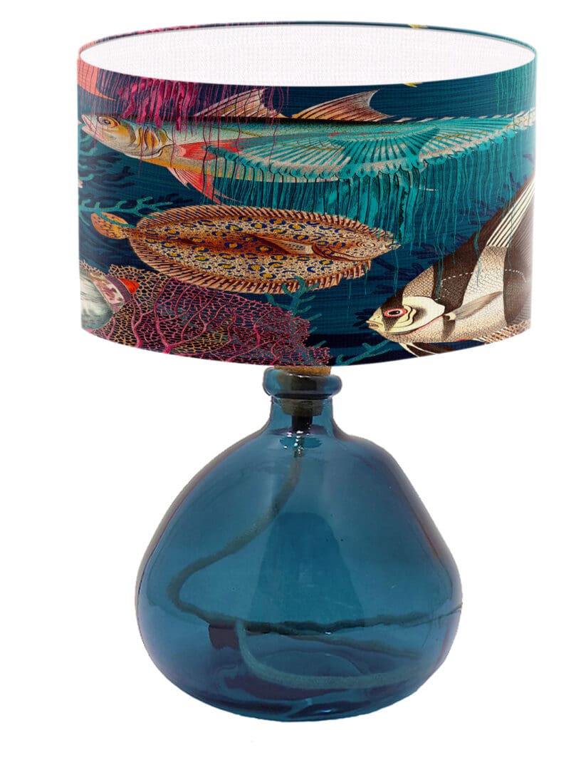 lampshade with exotic fish print table lamp shade