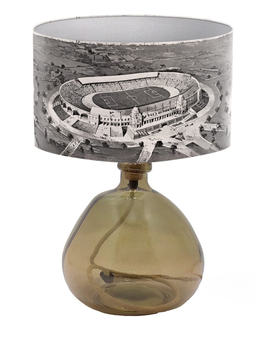 lampshade with vintage wembley stadium print