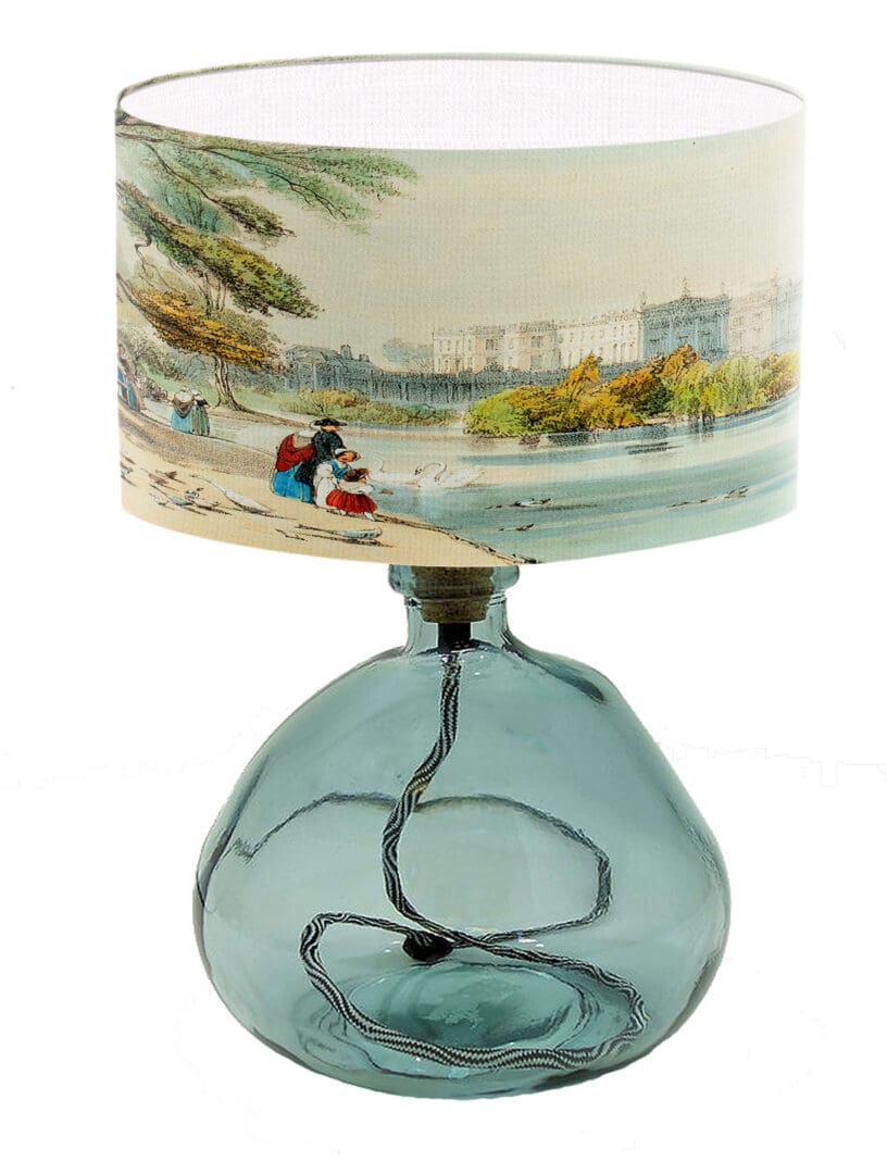 unusual vintage fine art print lampshade period lighting