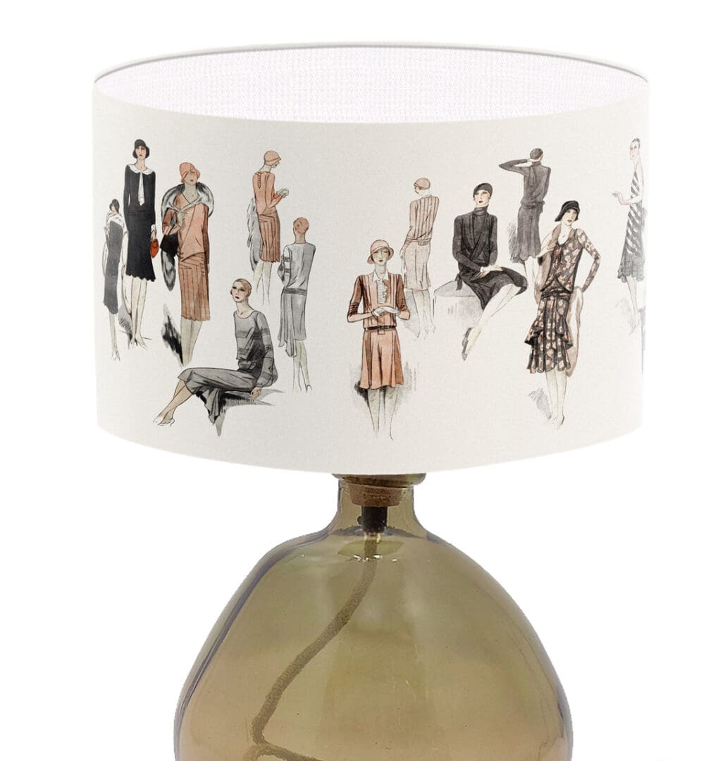 1920's fashion style lampshade vintage fashion print lamp shade