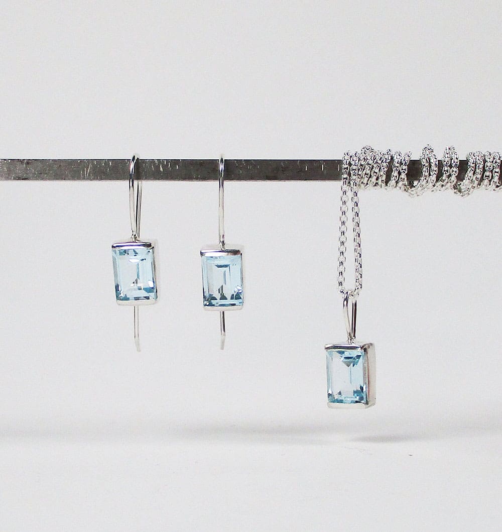 topaz earrings and pendant