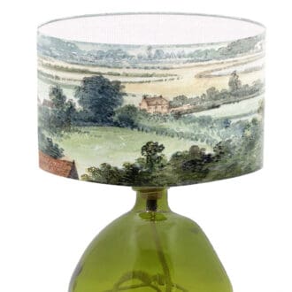 unusual vintage fine art print lampshade period lighting country landscape scene lamp shade