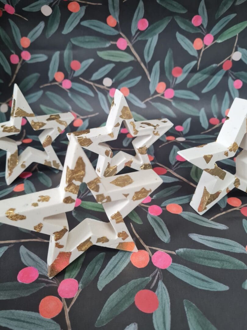 Freestanding gold leaf Christmas star