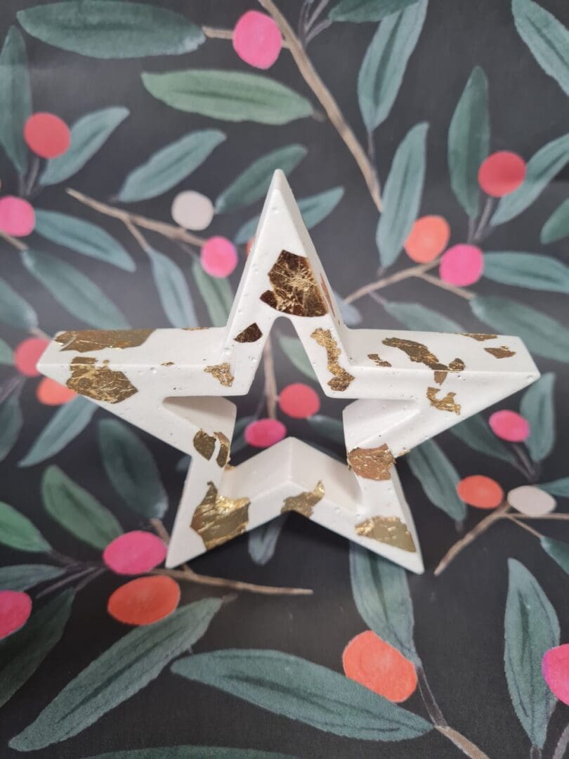 Freestanding gold leaf Christmas star