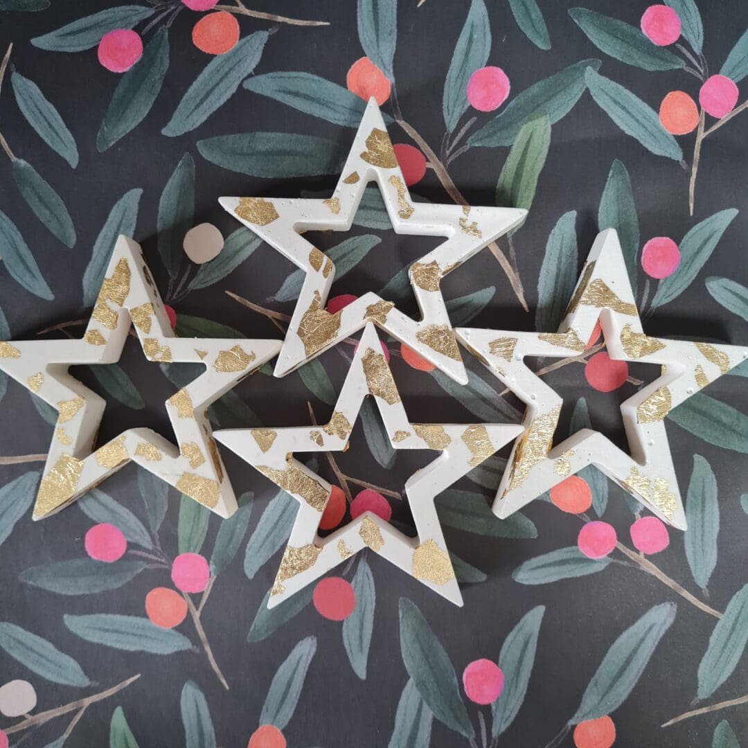 Freestanding gold leaf Christmas star