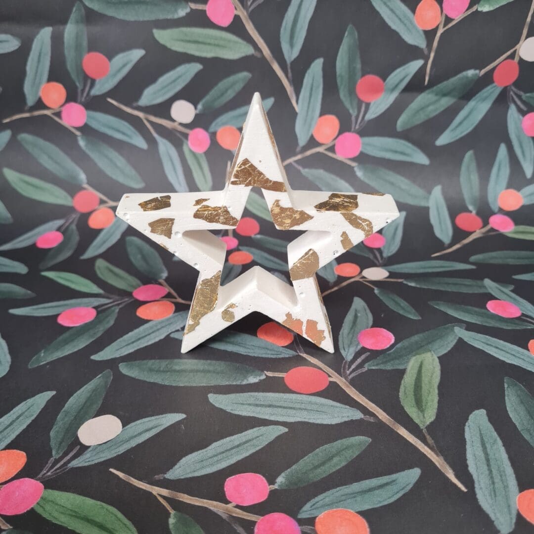 Freestanding gold leaf Christmas star