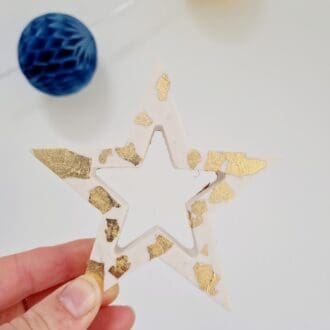 Freestanding gold leaf Christmas star