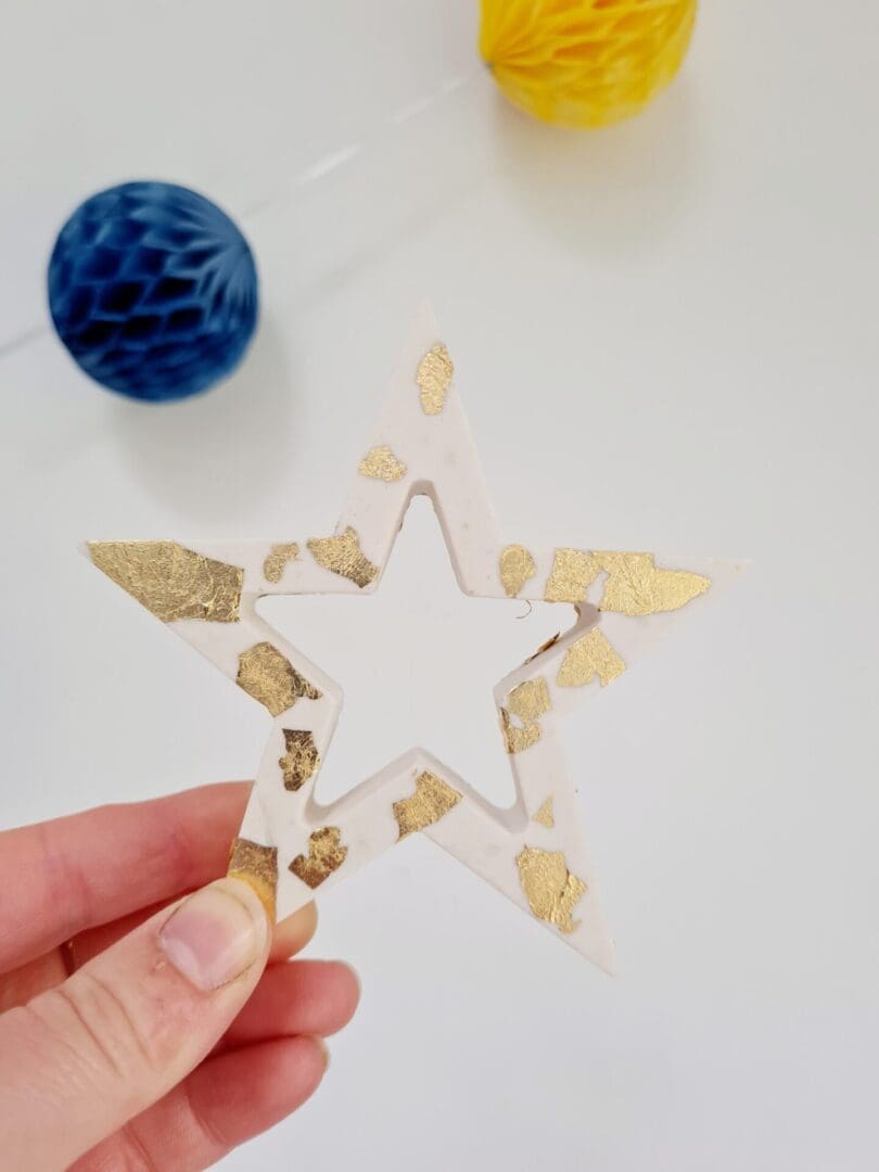 Freestanding gold leaf Christmas star