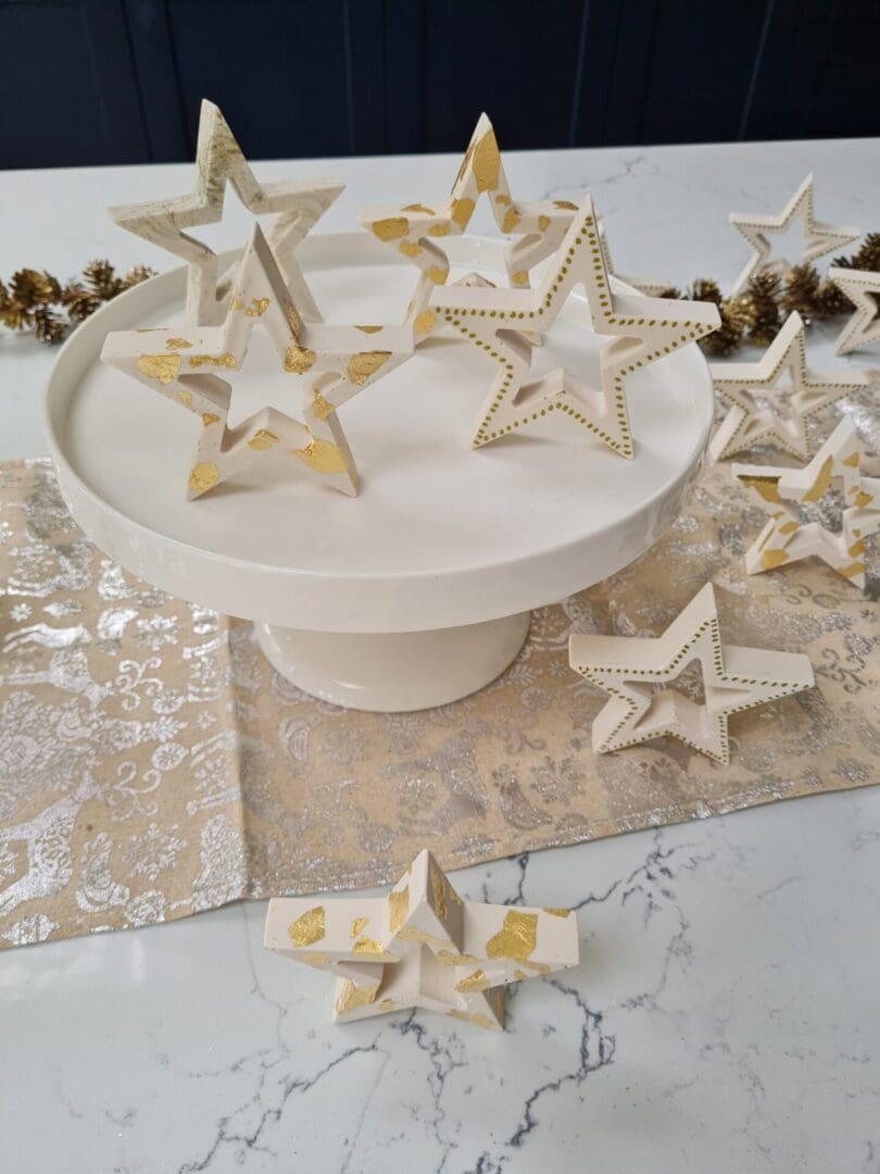 Freestanding gold leaf Christmas star