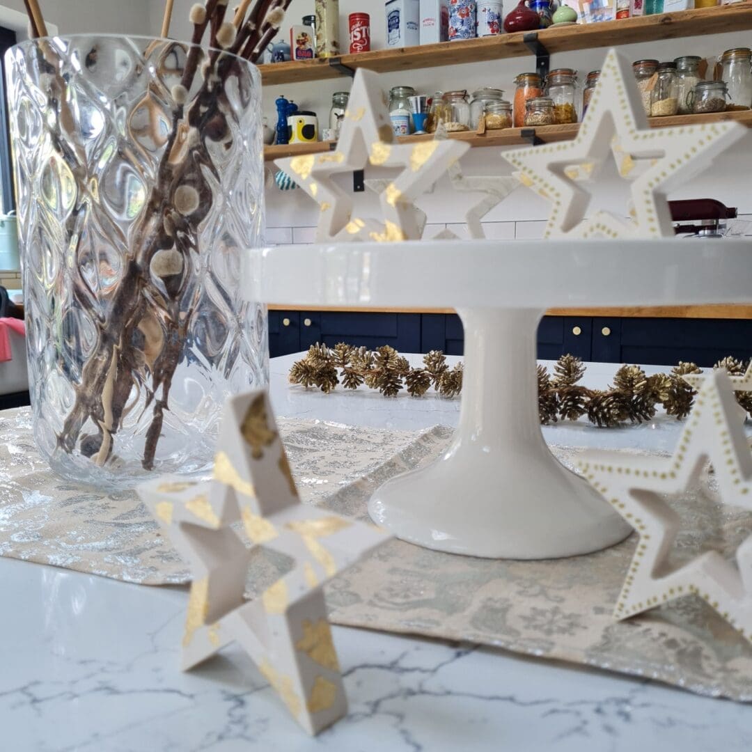 Freestanding gold leaf Christmas star