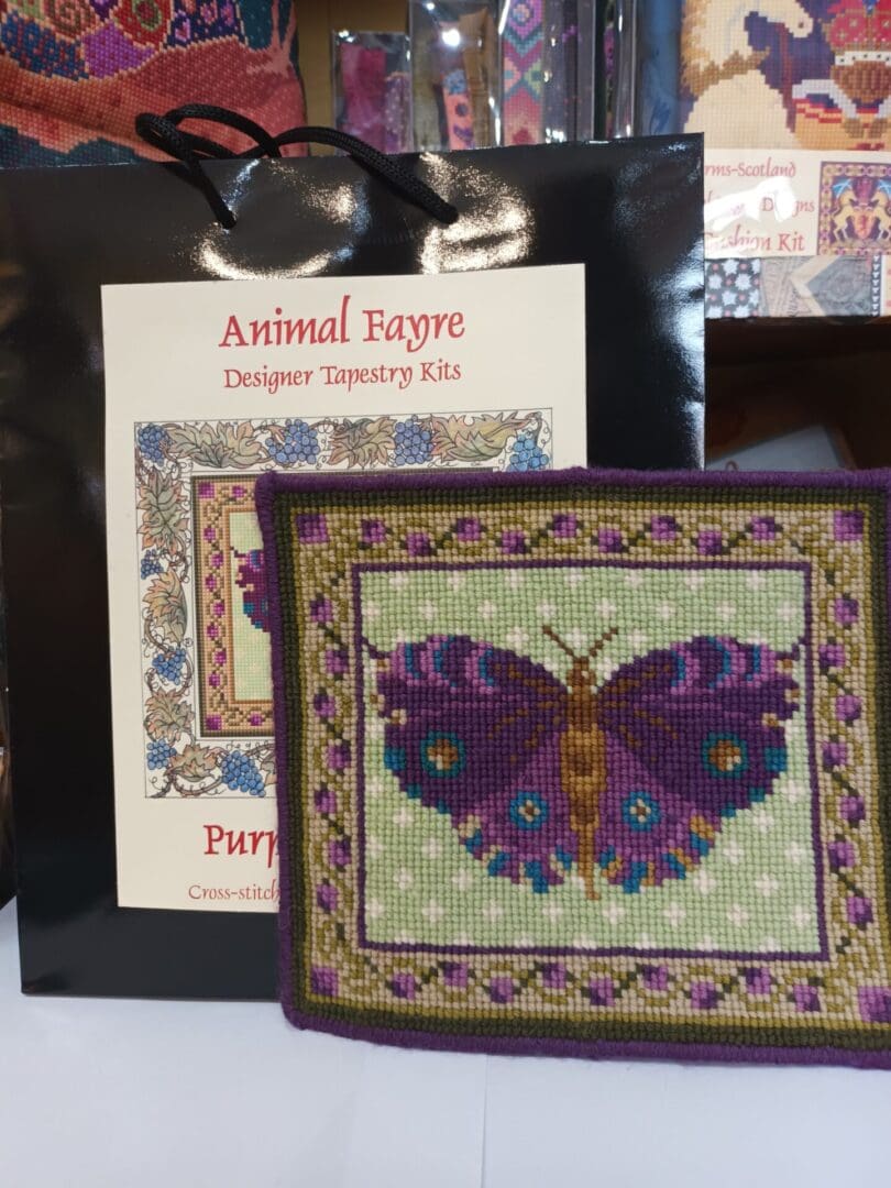 Purple Butterfly Tapestry Kit, Animal Fayre Designer Tapestry Kits 3