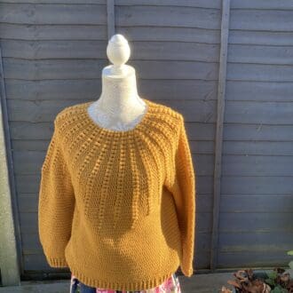 Crochet Mustard Yellow Crew Neck Jumper