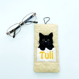 Black Cat Face Glasses Case