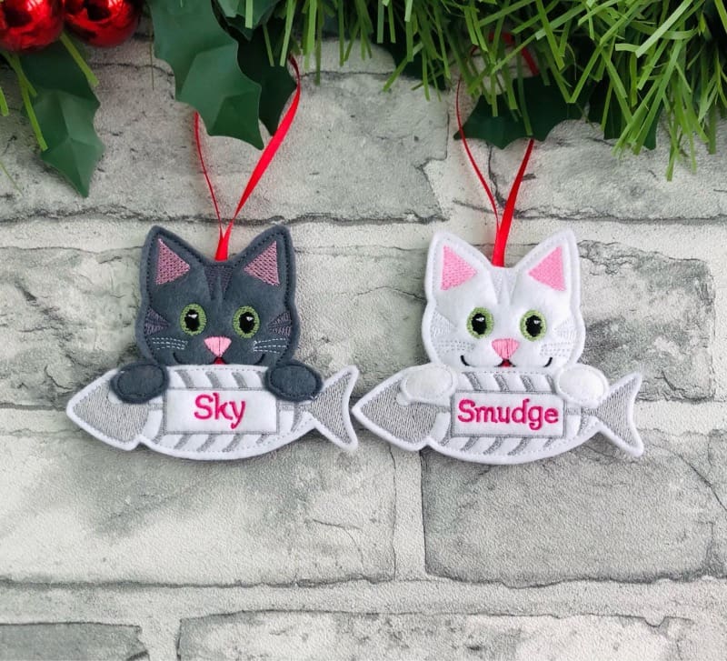 Cat With Fish Hanging Decoration Smudge