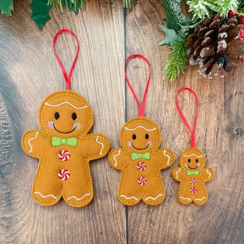 Christmas Gingerbread Hanging Decoration Set Plain